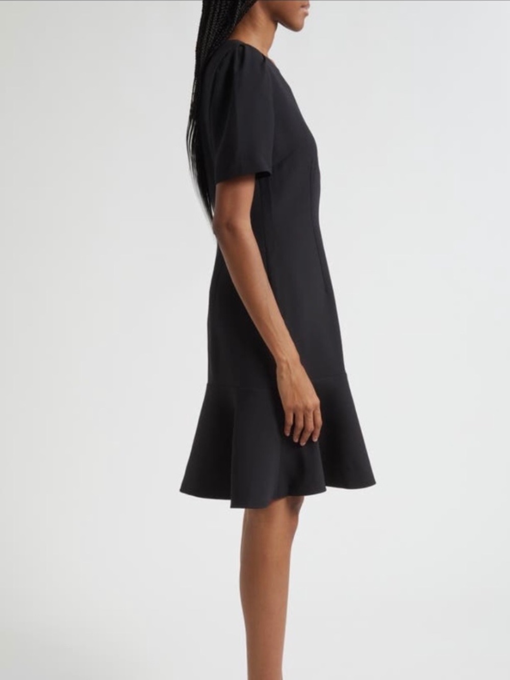 Lafayette 148 New York WOOL-SILK CREPE SHORT SLEEVE DRESS,Size 10 - Picture 10 of 16